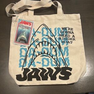 Jaws Canvas Tote Bag